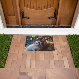 Whiskers and Hooves ドアマット