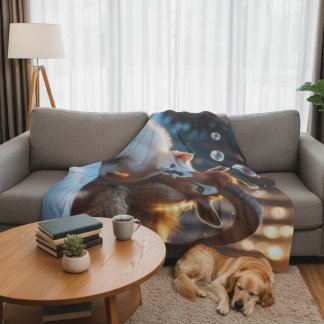 Whiskers and Hooves フリースブランケット