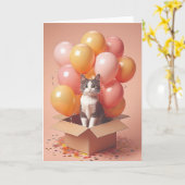 Whiskers and Sunshine Birthday カード (黄色い花)