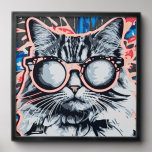 Whiskers of the Matrix 貼ってはがせるフォトタイル<br><div class="desc">This funky tabby cat rocks bold sunglasses and serious attitude. A perfect blend of pop art and feline flair—ideal for cat lovers with a wild side.</div>
