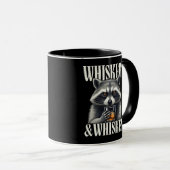 Whiskers & Whiskey Raccoon Funny Trash Raccoon マグカップ (正面右)