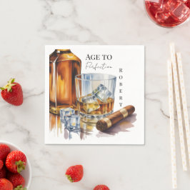 Whiskey and Cigar Men’s Birthday Party スタンダードカクテルナプキン