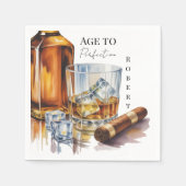 Whiskey and Cigar Men’s Birthday Party スタンダードカクテルナプキン (正面)
