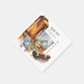 Whiskey and Cigar Men’s Birthday Party スタンダードカクテルナプキン (角)