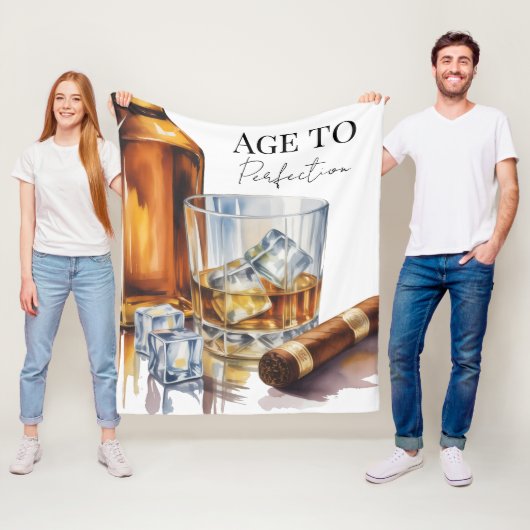 Whiskey and Cigar Men’s Birthday Party フリースブランケット (インサイチュ)