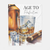 Whiskey and Cigar Men’s Birthday Party フリースブランケット (正面)