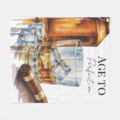 Whiskey and Cigar Men’s Birthday Party フリースブランケット (正面(横))