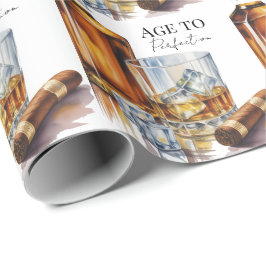 Whiskey and Cigar Men’s Birthday Party ラッピングペーパー