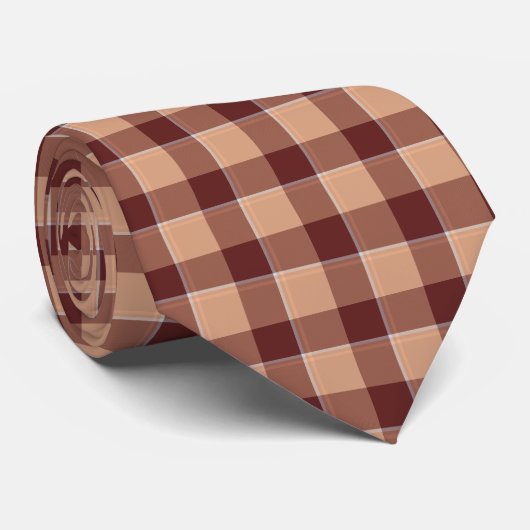 Whiskey and Livid Brown Plaid Neck Tie ネクタイ (ロール)