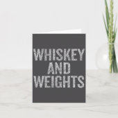 Whiskey And Weights No Carbs Funny Gym Slogan  カード (正面)