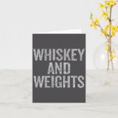 Whiskey And Weights No Carbs Funny Gym Slogan カード (黄色い花)
