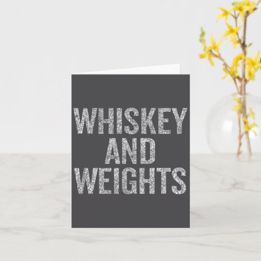 Whiskey And Weights No Carbs Funny Gym Slogan  カード (黄色い花)