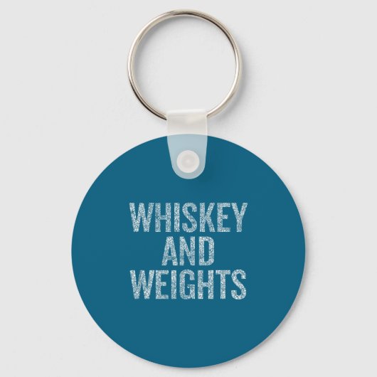 Whiskey And Weights No Carbs Funny Gym Slogan  キーホルダー (正面)