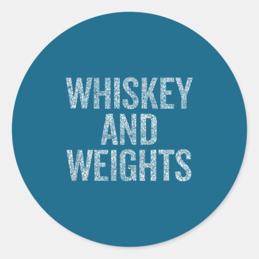 Whiskey And Weights No Carbs Funny Gym Slogan  ラウンドシール (正面)