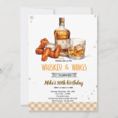 Whiskey and Wings party Invitation 招待状 (正面)