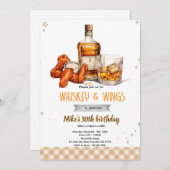 Whiskey and Wings party Invitation 招待状 (正面/裏面)
