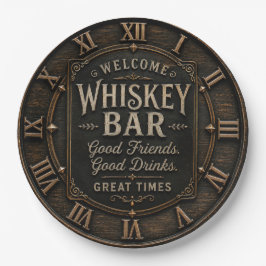 Whiskey Bar Rustic Home Bar ペーパープレート