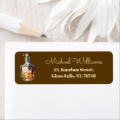 Whiskey Bottle Glass Return Address ラベル (インサイチュ)