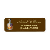 Whiskey Bottle Glass Return Address ラベル (正面)