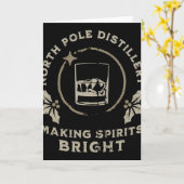 Whiskey Bourbon Making Spirits Bright Funny Christ カード (黄色い花)