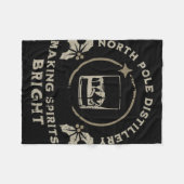 Whiskey Bourbon Making Spirits Bright Funny Christ フリースブランケット (正面(横))