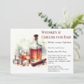 Whiskey & Cheers – 編集可能な父の日  招待状 (スタンド正面)