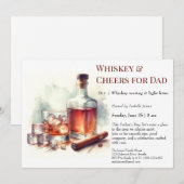 Whiskey & Cheers – 編集可能な父の日  招待状 (正面/裏面)