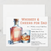 Whiskey & Cheers – 編集可能な父の日  招待状 (正面/裏面)