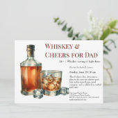 Whiskey & Cheers – 編集可能な父の日 招待状 (スタンド正面)