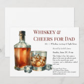 Whiskey & Cheers – 編集可能な父の日 招待状 (正面/裏面)