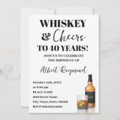 Whiskey & Cheers Adult Birthday Party 招待状 (正面)