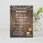 Whiskey & Cheers Western Adult Birthday Party 招待状 (スタンド正面)