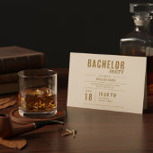 Whiskey & Cigar Groom Bachelor Party Invite 招待状