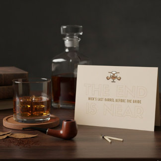 Whiskey & Cigar Groom Bachelor Party Invite 招待状