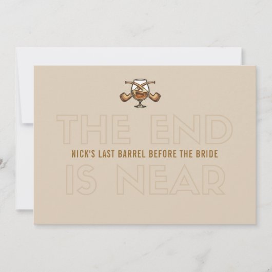 Whiskey & Cigar Groom Bachelor Party Invite 招待状 (正面)