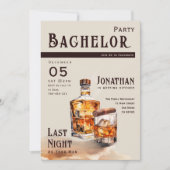 Whiskey Cigar Magazine Cover Bachelor Party 招待状 (正面)