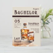Whiskey Cigar Magazine Cover Bachelor Party 招待状 (スタンド正面)
