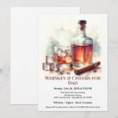 Whiskey & Cigars – 編集可能な父の日  招待状 (正面/裏面)
