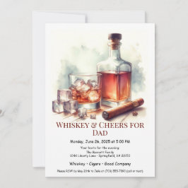 Whiskey & Cigars – 編集可能な父の日  招待状