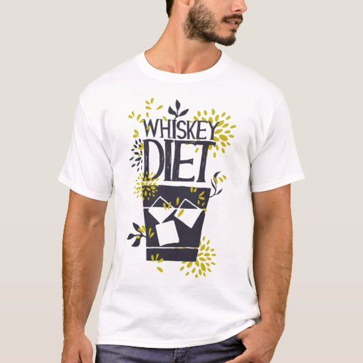 Whiskey Diet Alcohol Lover Funny Humor Tシャツ (正面)