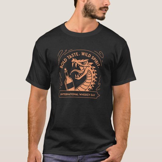 Whiskey & Fire Bold Statement Graphic Shirt Tシャツ (正面)