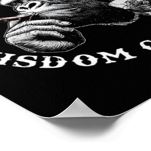 Whiskey Goes In Wisdom Comes Out Funny Monkey (on  ポスター (角)