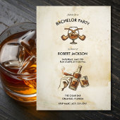 Whiskey Night Groom Bachelor Party Invite 招待状