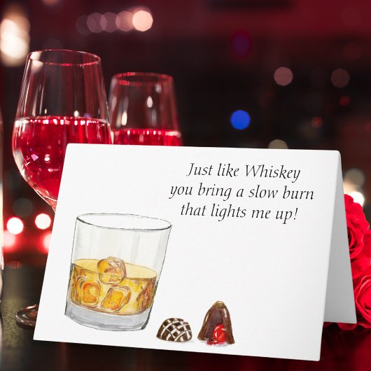 Whiskey Watercolor With Chocolate Truffles カード