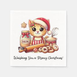 Whisking you a meowy Christmas スタンダードカクテルナプキン