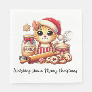 Whisking you a meowy Christmas スタンダードランチョンナプキン