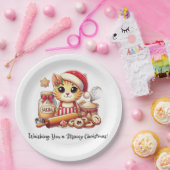 Whisking you a meowy Christmas ペーパープレート (パーティー)