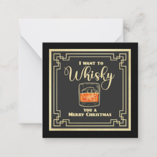 Whisky Christmas Flat Note Card ノートカード