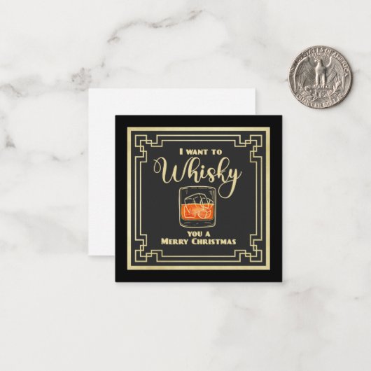 Whisky Christmas Flat Note Card ノートカード (正面/裏面インサイチュ)