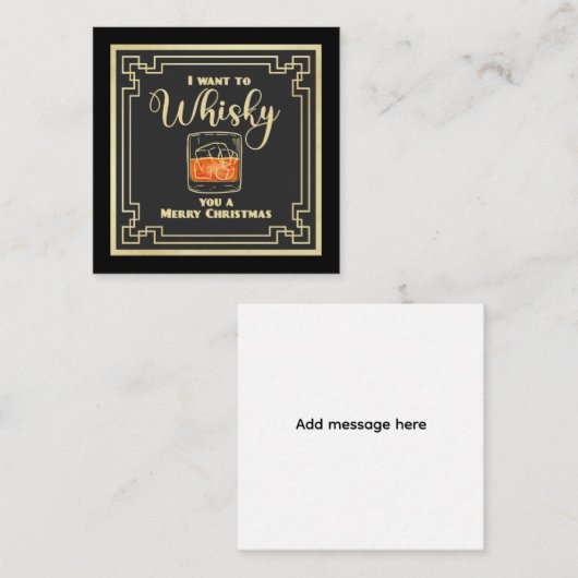 Whisky Christmas Flat Note Card ノートカード (正面/裏面)